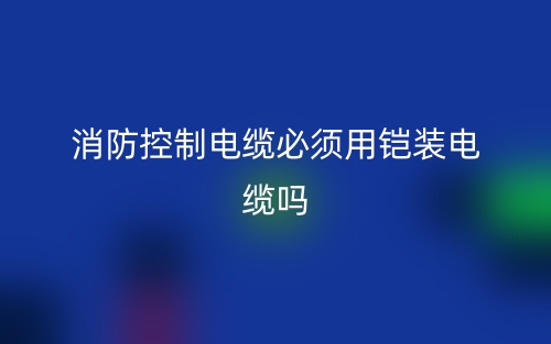 消防控制電纜必須用鎧裝電纜嗎？為什么？(圖1)