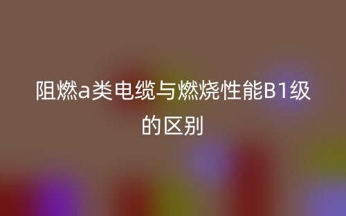 阻燃a類電纜與燃燒性能B1級的區(qū)別(圖1)