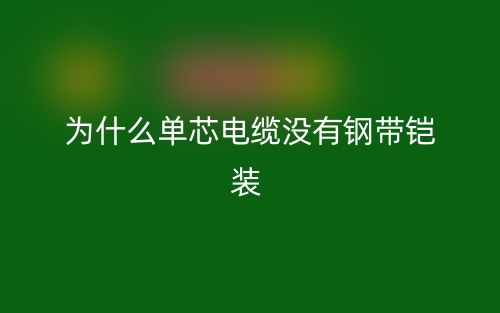 為什么單芯電纜沒有鋼帶鎧裝？(圖1)