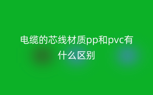 電纜的芯線材質(zhì)pp和pvc有什么區(qū)別？(圖1)