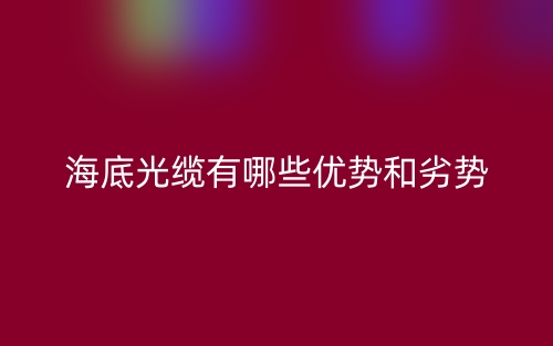 海底光纜有哪些優(yōu)勢和劣勢？(圖1)