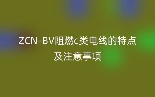 ZCN-BV阻燃c類(lèi)電線(xiàn)的特點(diǎn)及注意事項(xiàng)(圖1)