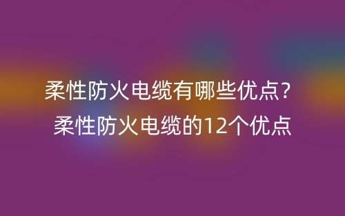 柔性防火電纜有哪些優(yōu)點(diǎn)？柔性防火電纜的12個(gè)優(yōu)點(diǎn)(圖1)