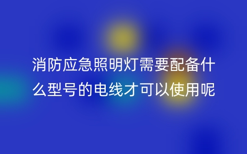 消防應(yīng)急照明燈需要配備什么型號(hào)的電線(xiàn)才可以使用呢？(圖1)