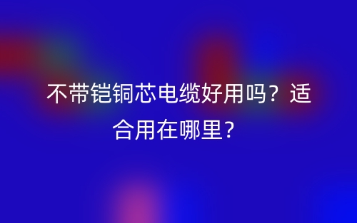 不帶鎧銅芯電纜好用嗎？適合用在哪里？(圖1)