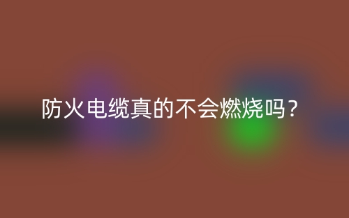 防火電纜真的不會燃燒嗎？(圖1)