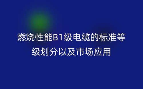 燃燒性能B1級電纜的標準等級劃分以及市場應(yīng)用(圖1)