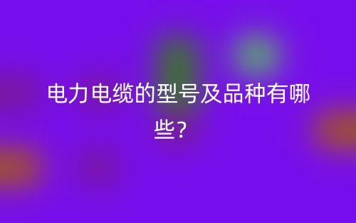 電力電纜的型號及品種有哪些？(圖1)