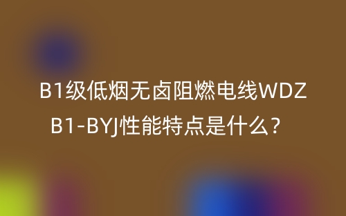 B1級(jí)低煙無(wú)鹵阻燃電線(xiàn)WDZB1-BYJ性能特點(diǎn)是什么？(圖1)