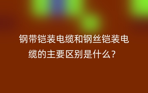 鋼帶鎧裝電纜和鋼絲鎧裝電纜的主要區(qū)別是什么？(圖1)
