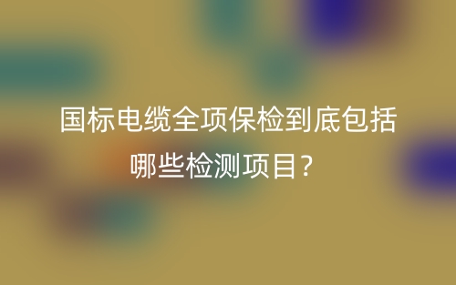 國標(biāo)電纜全項(xiàng)保檢到底包括哪些檢測項(xiàng)目？(圖1)