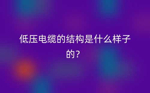 低壓電纜的結(jié)構(gòu)是什么樣子的？(圖1)